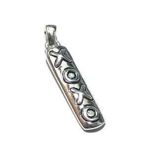 Super Cute Sterling Silver XOXO Bar Pendant